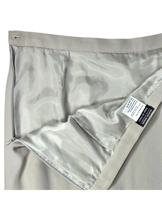 Vintage Giorgio Armani Beige Pure New Wool Pencil Skirt Made In Italy 32" Waist - Picture 4 of 6